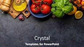  Presentation with italian cuisine - Presentation theme with ingredients-for-cooking-italian-cuisine background and a dark gray colored foreground