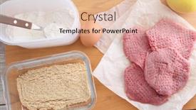  Presentation with cooking - Colorful slides enhanced with ingredients-for-cooking-wiener-schnitzel backdrop and a lemonade colored foreground