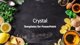  Presentation with ginger - PPT theme enhanced with ingredients for ginger tea background and a dark gray colored foreground