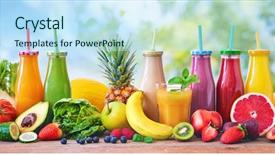  Presentation with food - Slide deck featuring ingredients for healthy eating detox background and a sky blue colored foreground