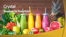  Presentation with smoothies - Slides with ingredients for healthy eating detox background and a tawny brown colored foreground