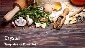  Presentation with pizza pasta - Slide set with beautiful woman with vietnam culture background and a dark gray colored foreground