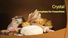  Presentation with pizza pasta - Slide deck consisting of ingredients for homemade pasta background and a wine colored foreground