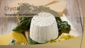  Presentation with spinach - PPT theme having ingredients for homemade preparation ravioli ricotta and spinach background and a soft green colored foreground