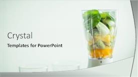  Presentation with smoothies - Slide set with ingredients for making green smoothies background and a sky blue colored foreground