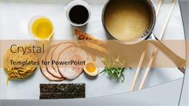  Presentation with ramen - Colorful presentation theme enhanced with ingredients-for-ramen-top-view backdrop and a yellow colored foreground