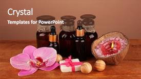  Presentation with making soap - Colorful theme enhanced with ingredients for soap making backdrop and a red colored foreground