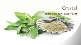  Presentation with powder - Theme enhanced with ingredients-for-the-preparation background and a cream colored foreground