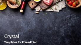  Presentation with meat beef - Cool new PPT theme with ingredients meat piece red wine backdrop and a tawny brown colored foreground