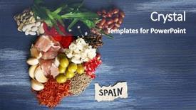  Presentation with spanish - Beautiful slide set featuring ingredients of traditional spanish backdrop and a ocean colored foreground