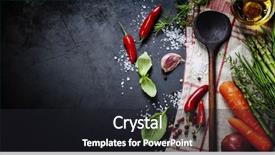  Presentation with spoon - Amazing PPT theme having ingredients on dark background backdrop and a dark gray colored foreground