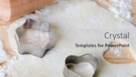  Presentation with baking cookies - Beautiful theme featuring ingredients-ready-for-baking-cookies backdrop and a light gray colored foreground