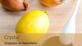  Presentation with pasta sauce - Cool new PPT layouts with ingredients ready for italian pasta sauce backdrop and a yellow colored foreground