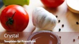  Presentation with pasta sauce - Presentation theme consisting of ingredients-ready-for-italian-pasta background and a tawny brown colored foreground