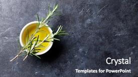 Presentation with recipe - PPT theme enhanced with ingredients rosemary and olive oil background and a tawny brown colored foreground