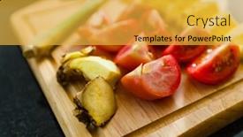  Presentation with sauce - Cool new presentation design with ingredients-set-for-sweet backdrop and a yellow colored foreground