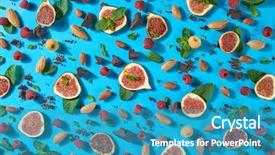  Presentation with blue mint - Colorful slides enhanced with ingredients summer pattern with chocolate backdrop and a teal colored foreground