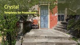  Presentation with ancient - Presentation design featuring ingress - entrance of an ancient house background and a tawny brown colored foreground