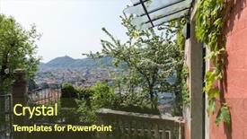  Presentation with ancient egyptian man - Presentation design consisting of ingress - entrance of an ancient house background and a tawny brown colored foreground