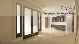  Presentation with way - Colorful PPT theme enhanced with ingress - entry way in a luxury backdrop and a coral colored foreground