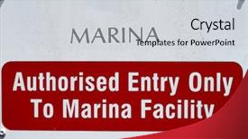 Presentation with marina security - Slides enhanced with ingress - security sign at marina 2 background and a light gray colored foreground