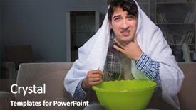  Presentation with inhale - Presentation featuring inhale exhale - sick man doing inhalation background and a dark gray colored foreground