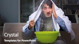  Presentation with premature sick baby - Presentation with inhale exhale - sick man doing inhalation background and a dark gray colored foreground