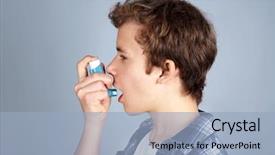  Presentation with inhaler - Beautiful PPT theme featuring inhaler for asthma and respiratory backdrop and a light blue colored foreground