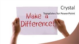  Presentation with difference - PPT theme enhanced with initiate - make a difference card isolated background and a white colored foreground