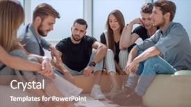  Presentation with initiative - Slide deck enhanced with initiatives - group of initiative young people background and a violet colored foreground