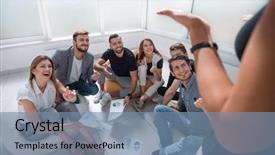  Presentation with initiative - Audience pleasing PPT theme consisting of initiatives - group of initiative young people backdrop and a seafoam green colored foreground