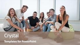  Presentation with initiative - Beautiful PPT theme featuring initiatives - group of initiative young people backdrop and a coral colored foreground