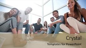  Presentation with initiative - Beautiful presentation featuring initiatives - group of initiative young people backdrop and a coral colored foreground