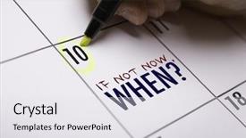  Presentation with now - Amazing presentation theme having initiatives - if not now when backdrop and a light gray colored foreground