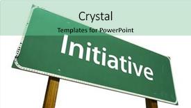  Presentation with initiative - Presentation theme enhanced with initiatives - initiative road sign isolated background and a seafoam green colored foreground