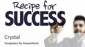  Presentation with recipe - Beautiful presentation theme featuring initiatives - recipe for success backdrop and a white colored foreground