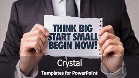  Presentation with now - Audience pleasing presentation theme consisting of initiatives - think big start small begin backdrop and a dark gray colored foreground