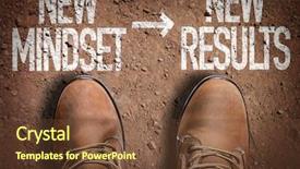  Presentation with trail - Theme consisting of initiatives - top view of boot background and a tawny brown colored foreground