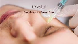  Presentation with aesthetic medicine - Theme featuring injectable-tissue-stimulator-on-man background and a  colored foreground