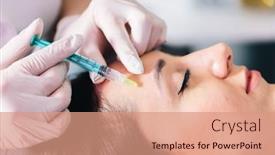  Presentation with aesthetic medicine - Presentation having injectable-tissue-stimulator-on-woman background and a coral colored foreground