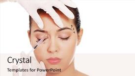  Presentation with botox - Cool new presentation theme with injection in the female face backdrop and a lemonade colored foreground