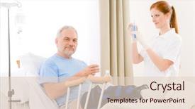  Presentation with broken leg - Presentation having injection patient with broken leg background and a lemonade colored foreground