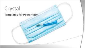  Presentation with face mask - Amazing slide set having injection-syringe-and-protection-face backdrop and a white colored foreground