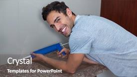  Presentation with pest control - PPT layouts consisting of injection while standing at home background and a tawny brown colored foreground