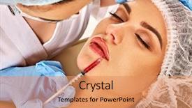  Presentation with plastic surgery - Presentation design with injects lips augmentation plastic surgery background and a coral colored foreground