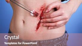  Presentation with trauma - Amazing presentation design having injured abdomen with blood backdrop and a coral colored foreground