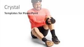  Presentation with rider - PPT layouts consisting of injured-bicycle-rider-sitting background and a white colored foreground