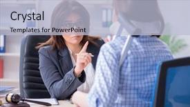  Presentation with health insurance - PPT layouts having injured employee visiting lawyer background and a light blue colored foreground