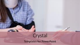  Presentation with employee - Colorful slides enhanced with injured employee visiting lawyer backdrop and a coral colored foreground