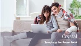  Presentation with wife - Audience pleasing slides consisting of injured family of wife and husband recovering at home backdrop and a gray colored foreground